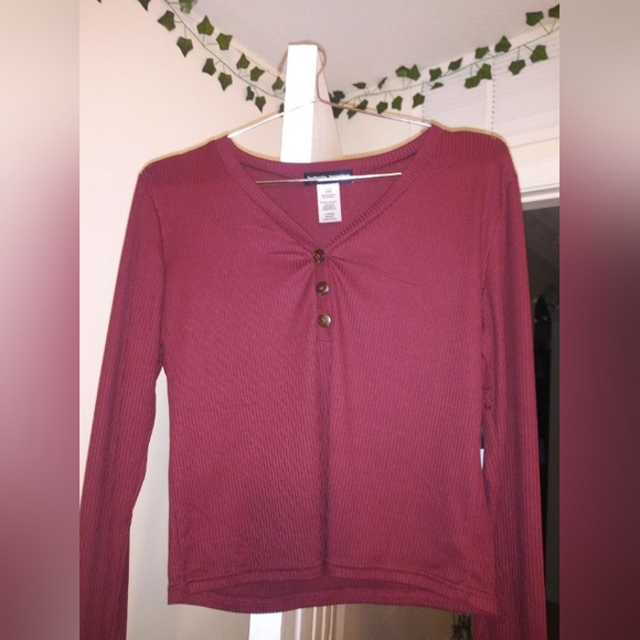 Perfectly Imperfect Burgundy Long Sleeve - Picture 1 of 2